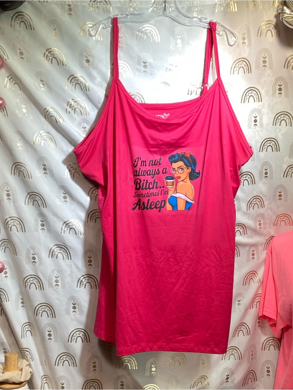 Up Cycled Terra & Sky Hot Pink Graphic Sleep Camisole